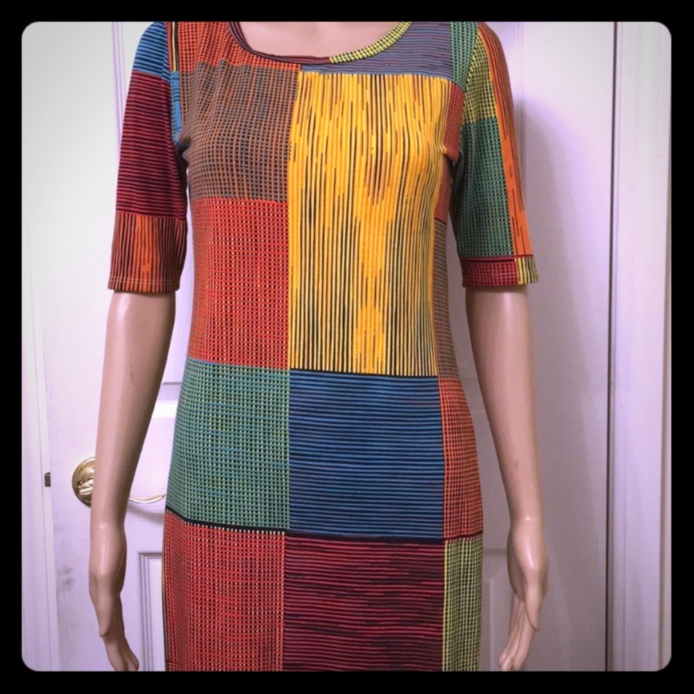 Multicolored Lularoe Petite Rainbow Dress